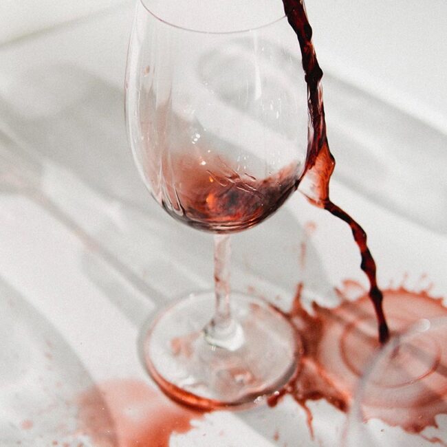 Spilled wine